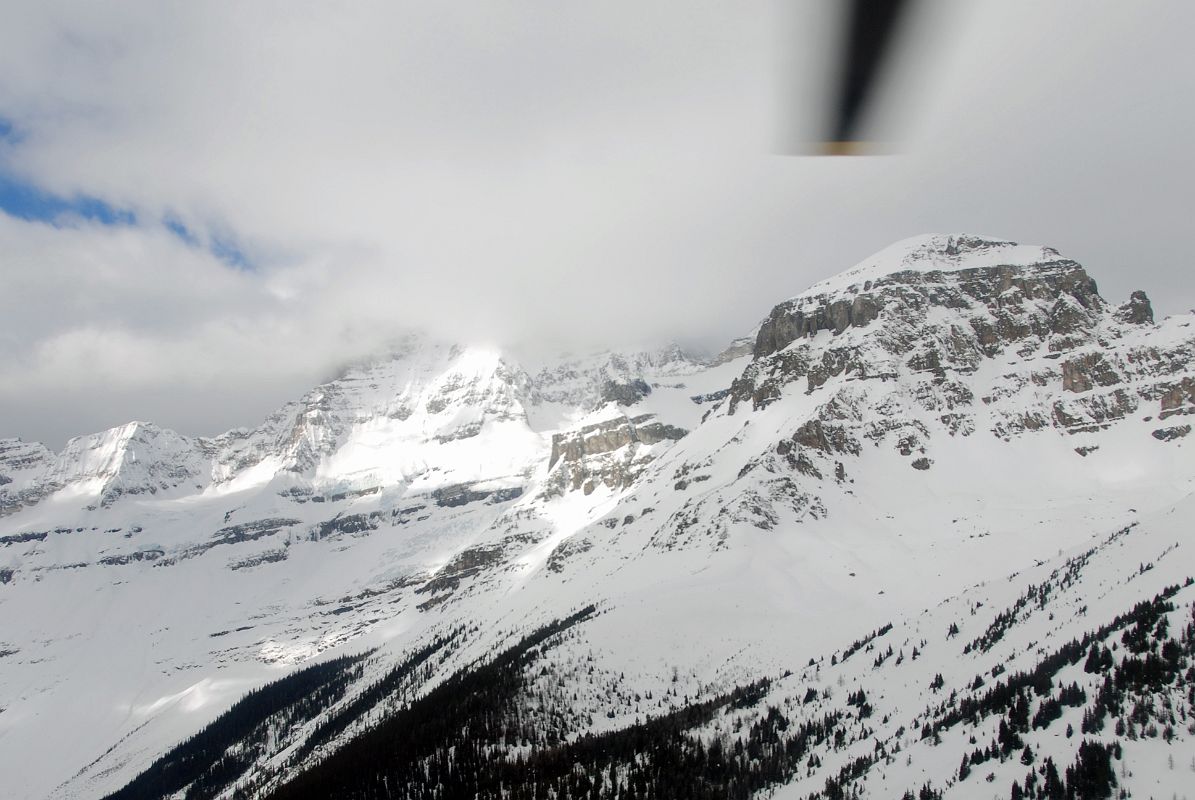 22 Mount Assiniboine With Summit In Clouds, Terrapin Mountain From Helicopter In Winter